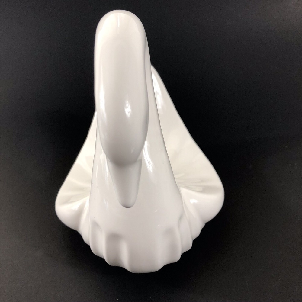 Vintage White Ceramic Swan Towel Holder Mid Century Bathroom Accessory - Picture 3 of 7